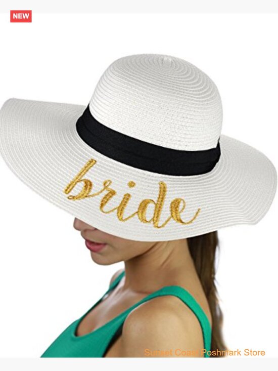Women\'s Paper Weaved Crushable Floppy Brim Sun Hat with Embroidered Quote